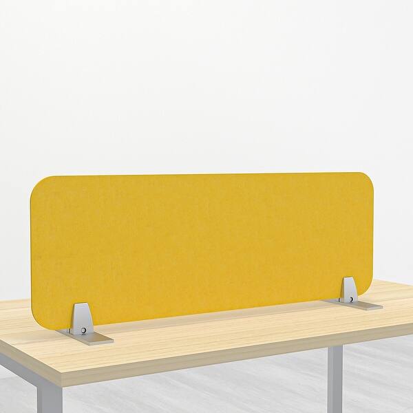 Freestanding 12" High Acoustic Privacy Screen Desk Divider With Mount